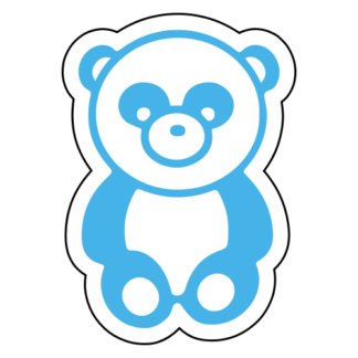 Sitting Big Nose Panda Sticker (Baby Blue)